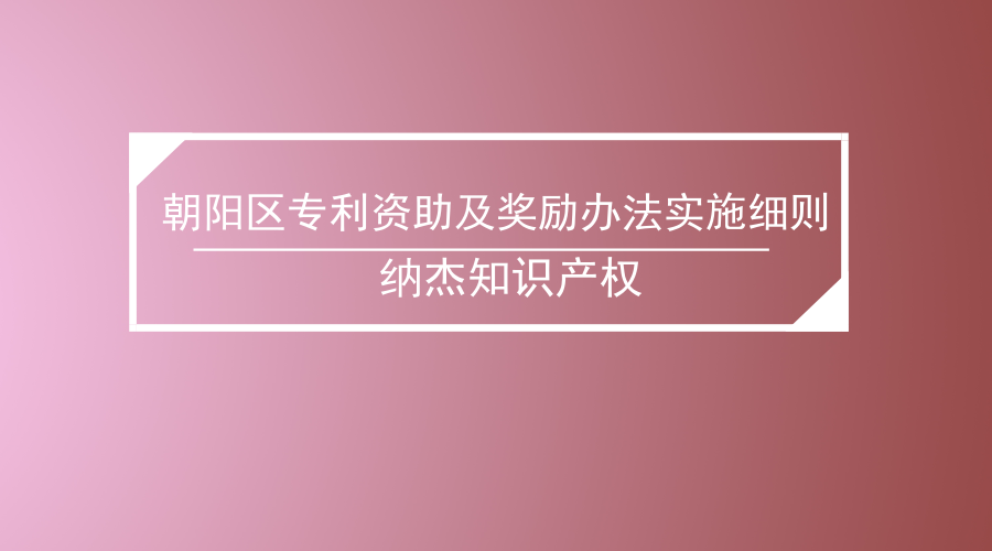 朝阳区专利资助及奖励办法实施细则 朝阳区专利资助及奖励办法实施细则