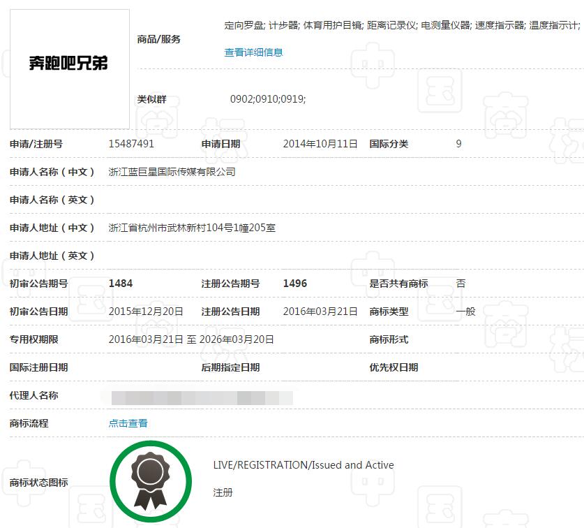 奔跑吧兄弟商标 奔跑吧兄弟商标