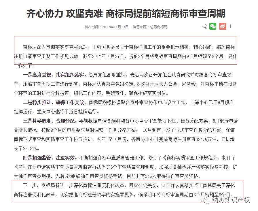 齐心协力 攻坚克难 商标局提前缩短商标审查周期