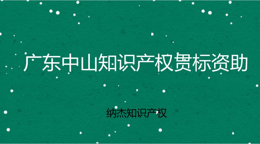 广东中山知识产权贯标资助 广东中山知识产权贯标资助