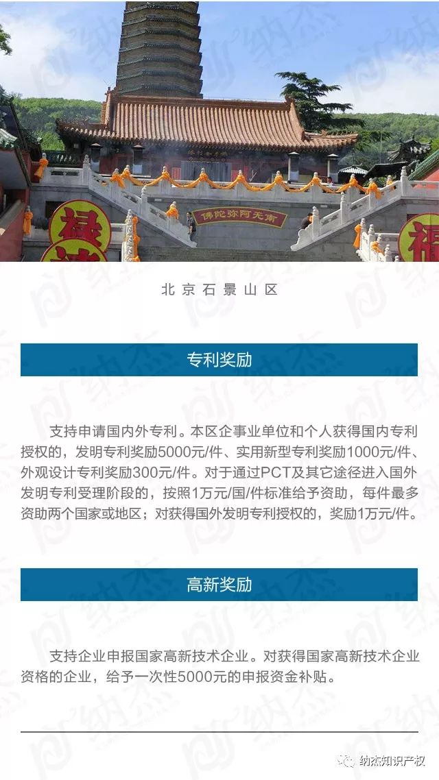 北京市石景山区知识产权专利申请资助奖励标准 北京市石景山区知识产权专利申请资助奖励标准