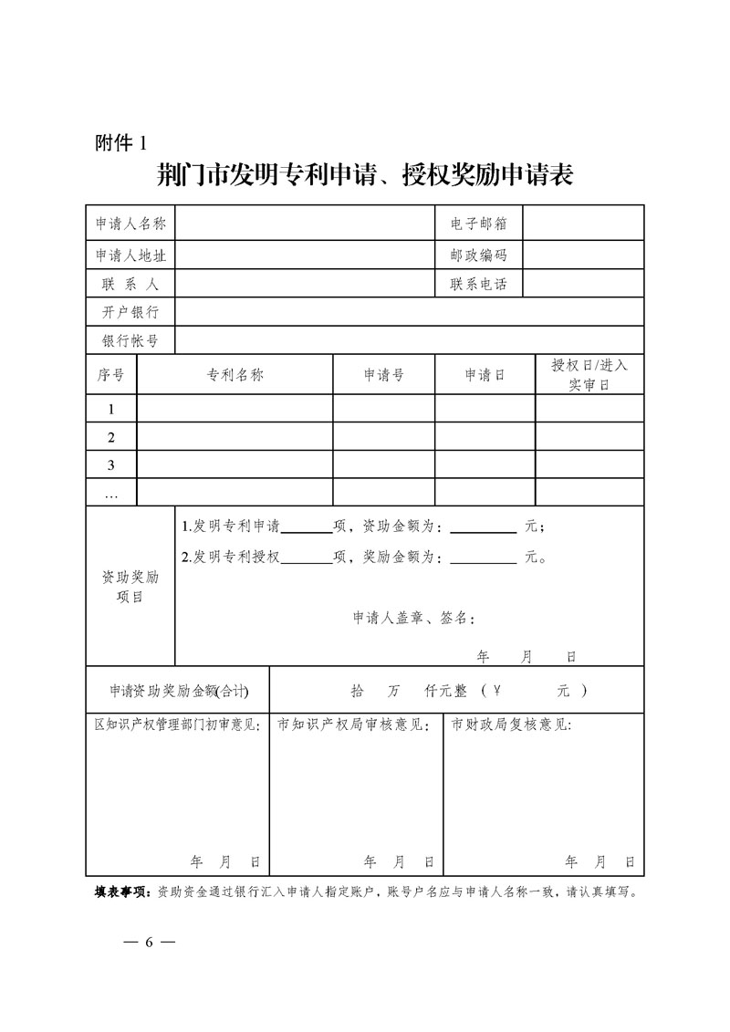 荆门市专利资助奖励政策实施办法 荆门市专利资助奖励政策实施办法