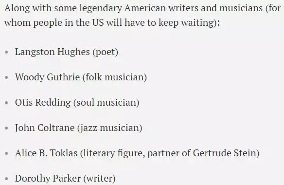 18年即将成为公共版权的作品 18年即将成为公共版权的作品