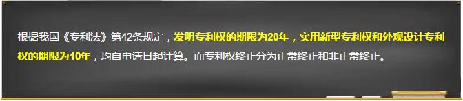 专利权的期限 专利权的期限