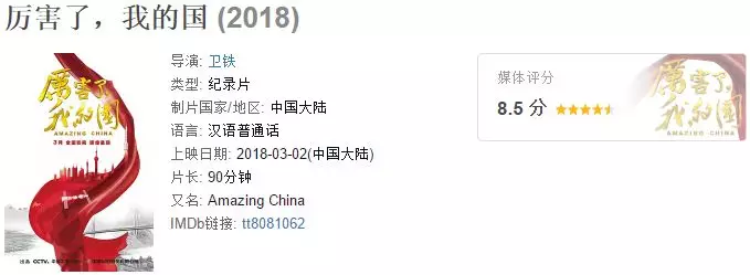 “厉害了，我的国”评分