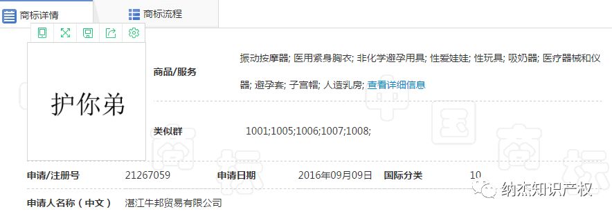 第21267059号“护你弟”商标