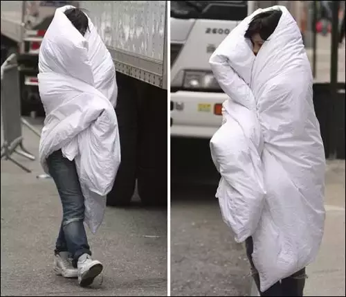 防拍之披被子挡脸