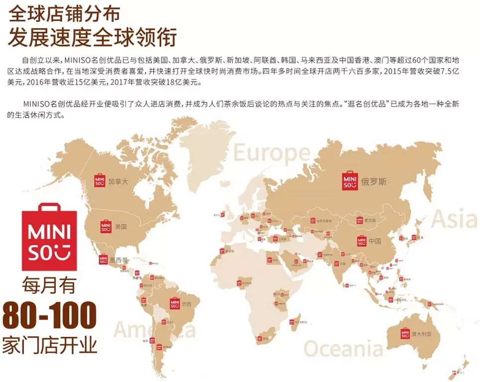 名创优品的全球分店 名创优品的全球分店