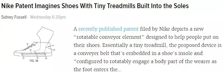 耐克“跑步机鞋”专利 耐克“跑步机鞋”专利