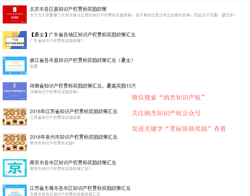 江苏省知识产权贯标奖励政策查看
