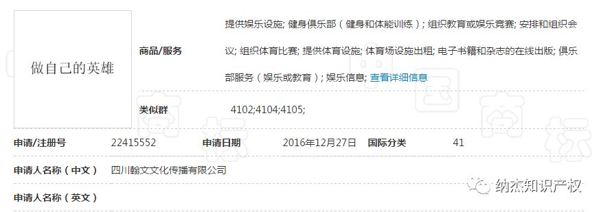 “做自己的英雄”注册商标被驳，商评委：广告语缺乏显著性！
