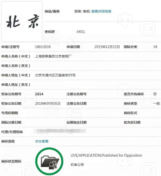 115009号“北京”商标