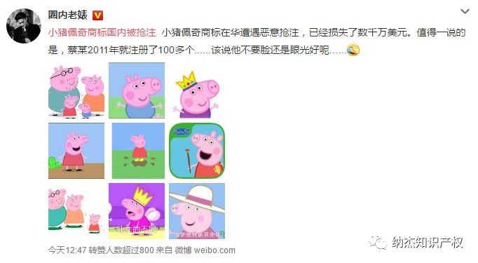 蔡某：那么多人注册小猪佩奇商标，为什么矛头都指向我？