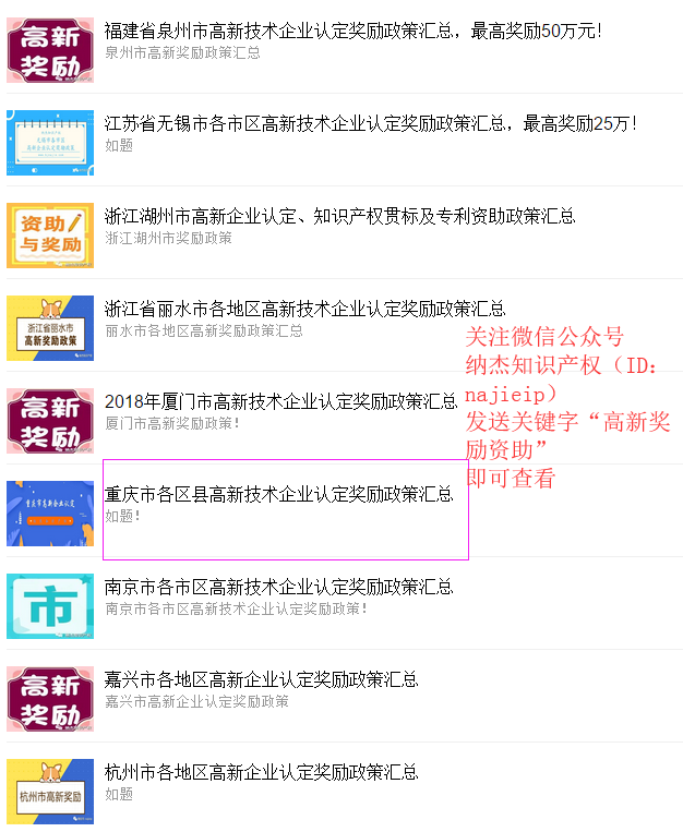 高新奖励政策 高新奖励政策