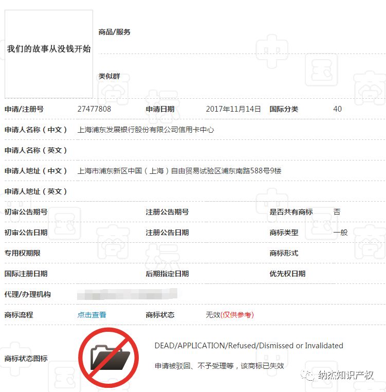没钱还注册商标，这下45类全被驳回了吧！