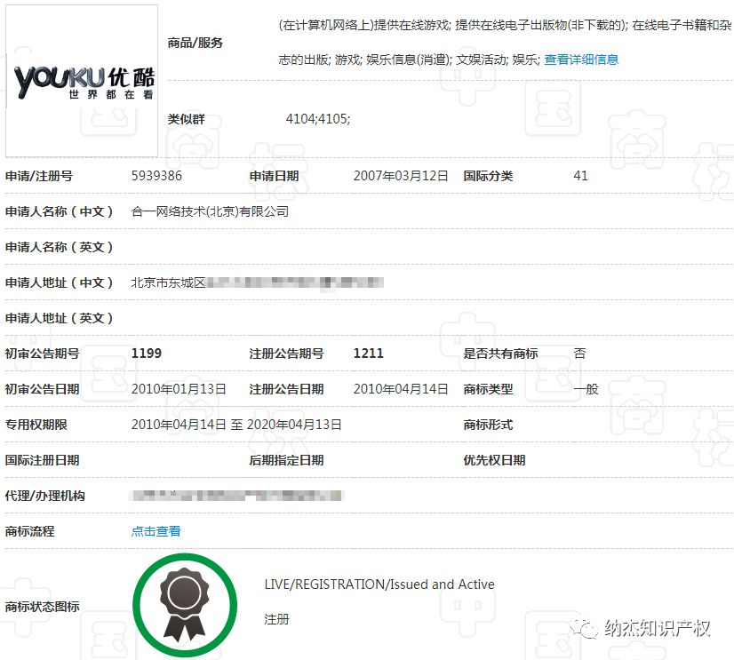 第5939386号“优酷YOUKU世界都在看”商标