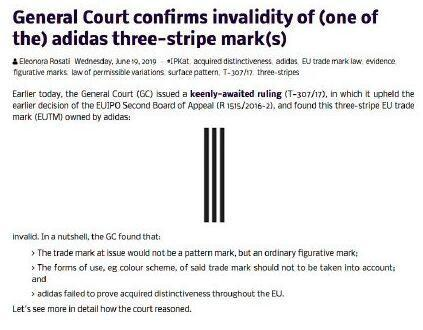 关于阿迪达斯三条纹无效的信息