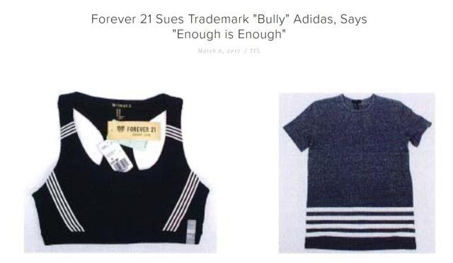 阿迪达斯起诉Forever 21, Inc.及其在俄勒冈州的供应商
