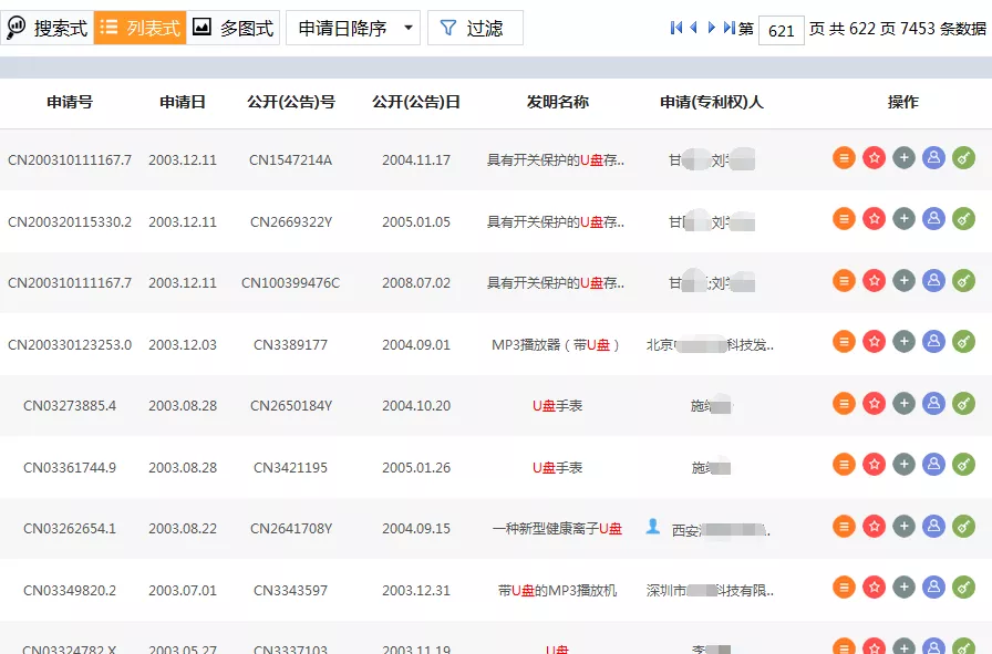 关于U盘专利的申请信息