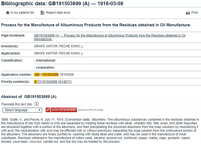 利用蛋白生产肉替代物的专利