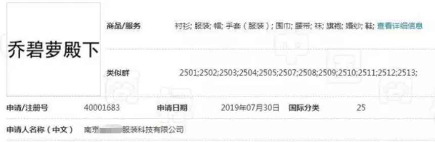 类“乔碧萝殿下”商标 类“乔碧萝殿下”商标