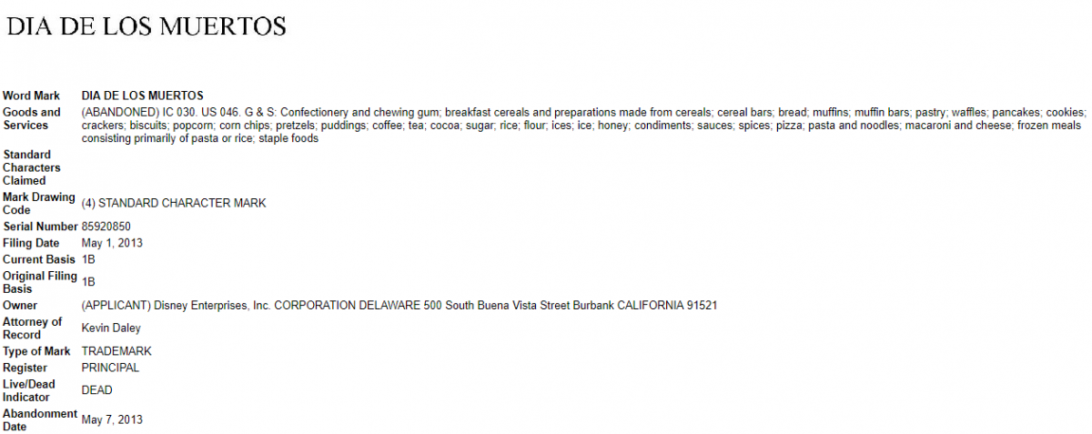 “Día de los Muertos”商标 “Día de los Muertos”商标