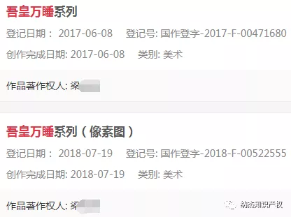 吾皇万睡系列版权登记 吾皇万睡系列版权登记