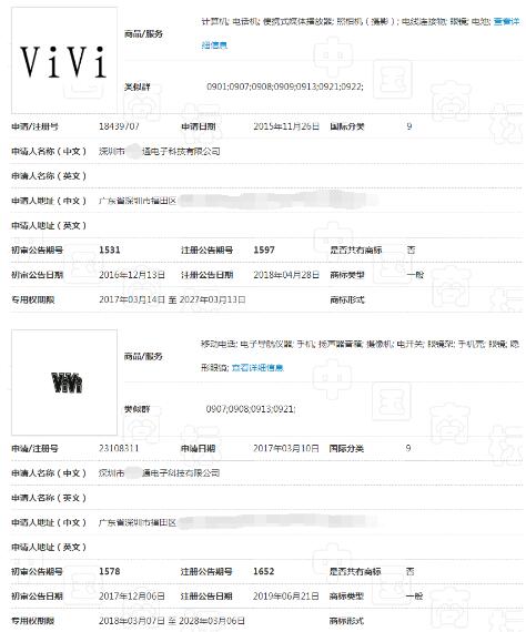 “ViVi”商标 “ViVi”商标