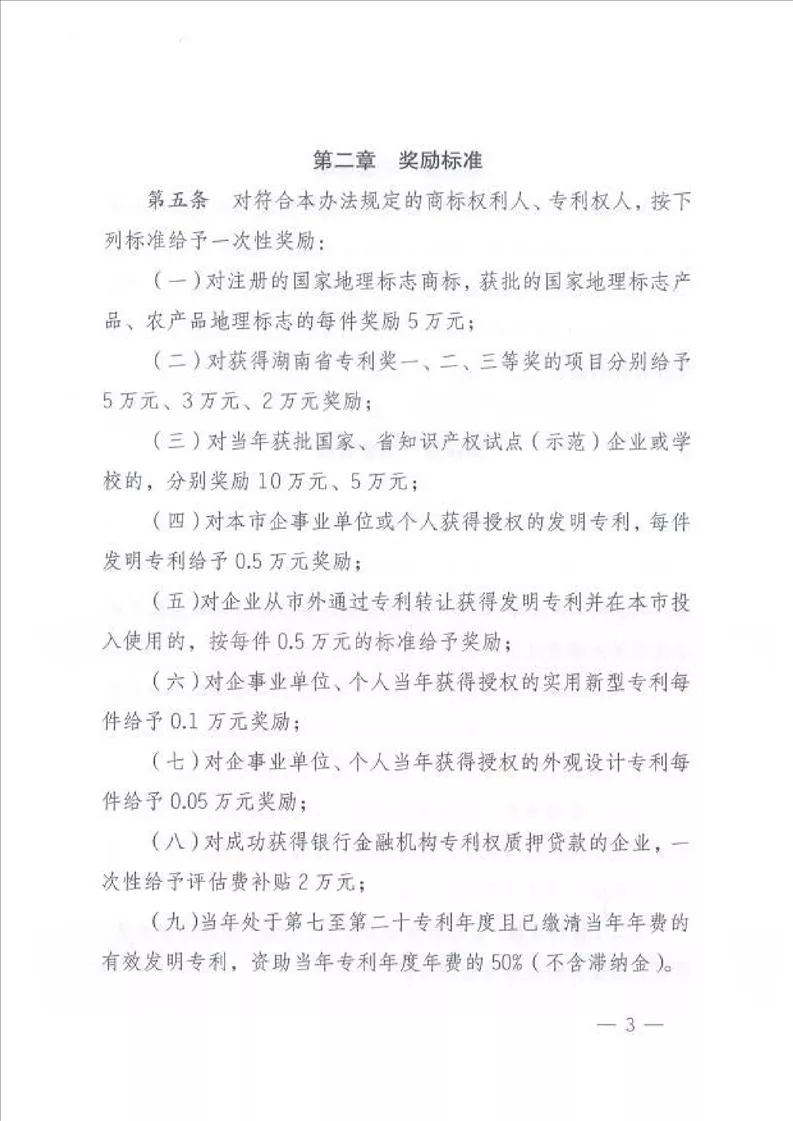 韶山市知识产权资助