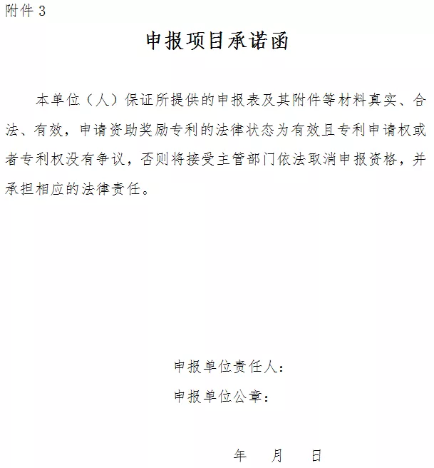 申报项目承诺函 申报项目承诺函