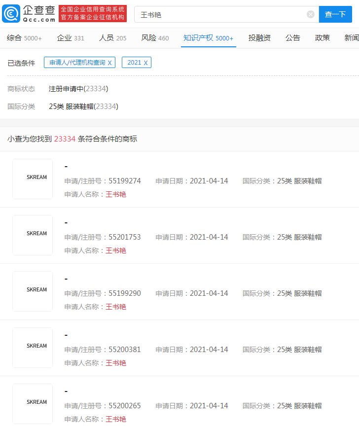王姓申请人总共申请的商标量 王姓申请人总共申请的商标量