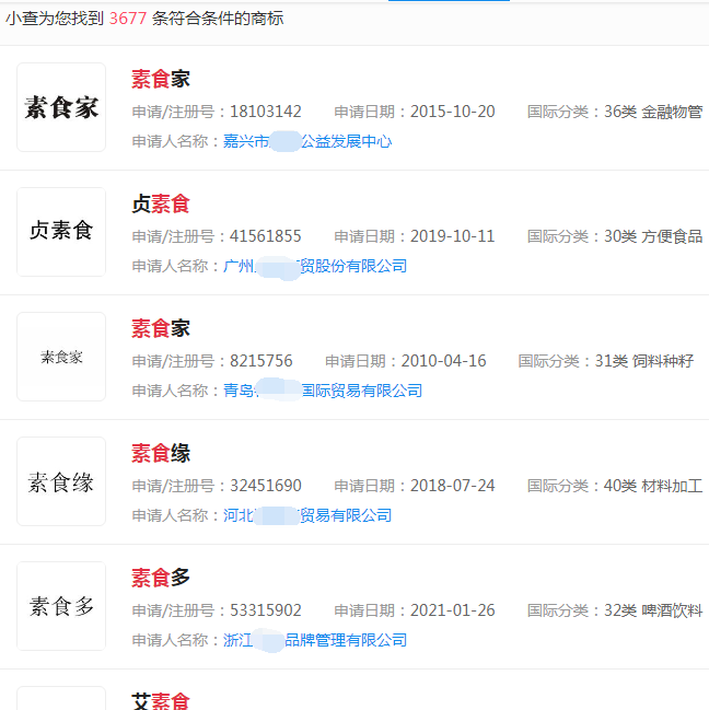 与“素食”相关的商标 与“素食”相关的商标