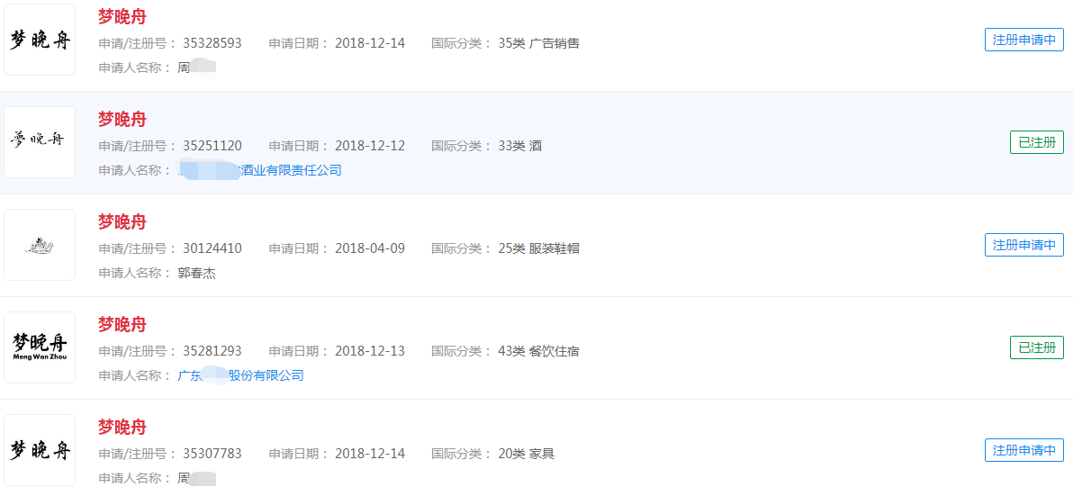 “梦晚舟”商标 “梦晚舟”商标
