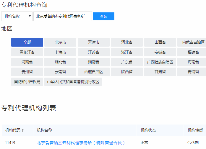 专利代理机构公示 专利代理机构公示